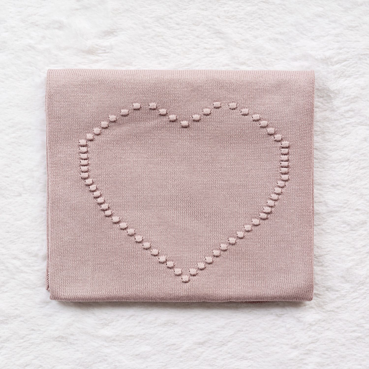 Manta Bebê Tricot Coração Vermelho 80cm