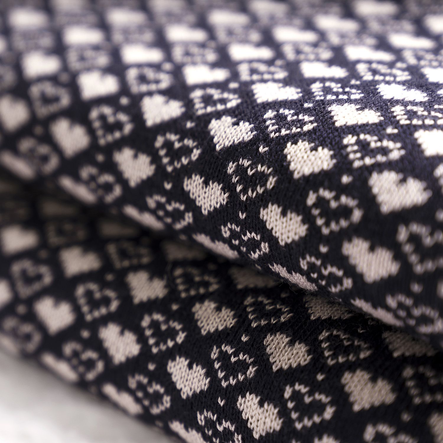 Manta Bebê Tricot Jacquard Petit Coração Rosa Dupla Face 80cm