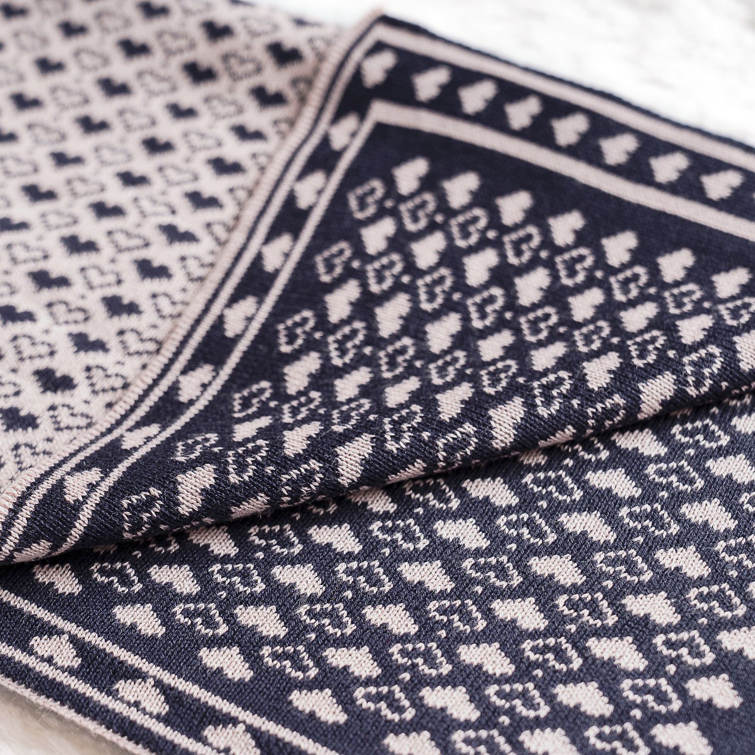 Manta Bebê Tricot Jacquard Petit Coração Rosa Dupla Face 80cm