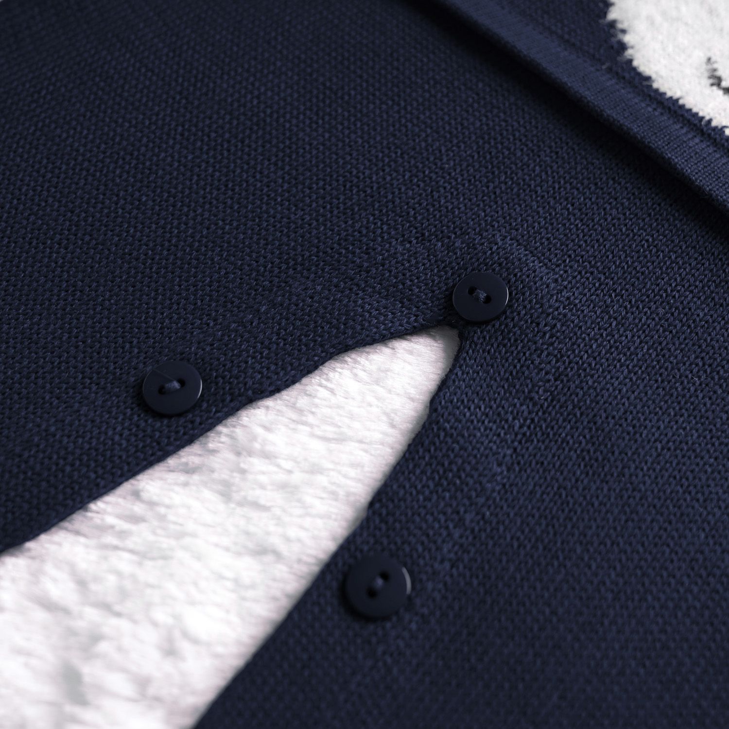 Macacão Tricot Jacquard Raposa Feliz Azul Marinho