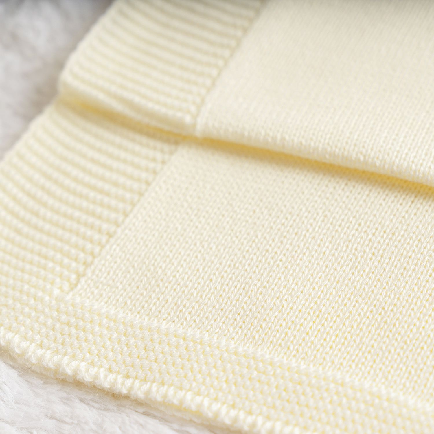 Manta Bebê Tricot Clássico Amarelo Jasmim 80cm