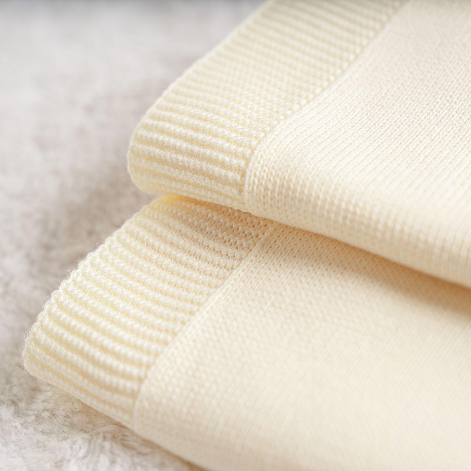 Manta Bebê Tricot Clássico Amarelo Jasmim 80cm