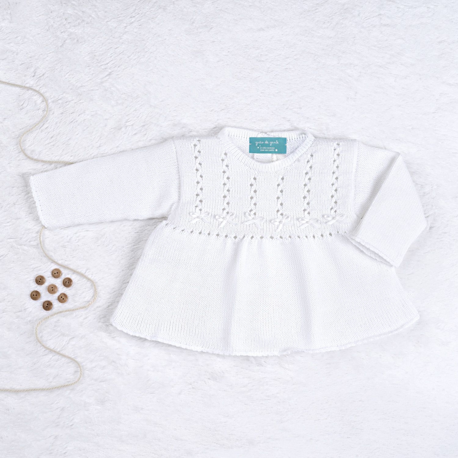 Saída Maternidade Tricot Principessa Rosa 04 Peças