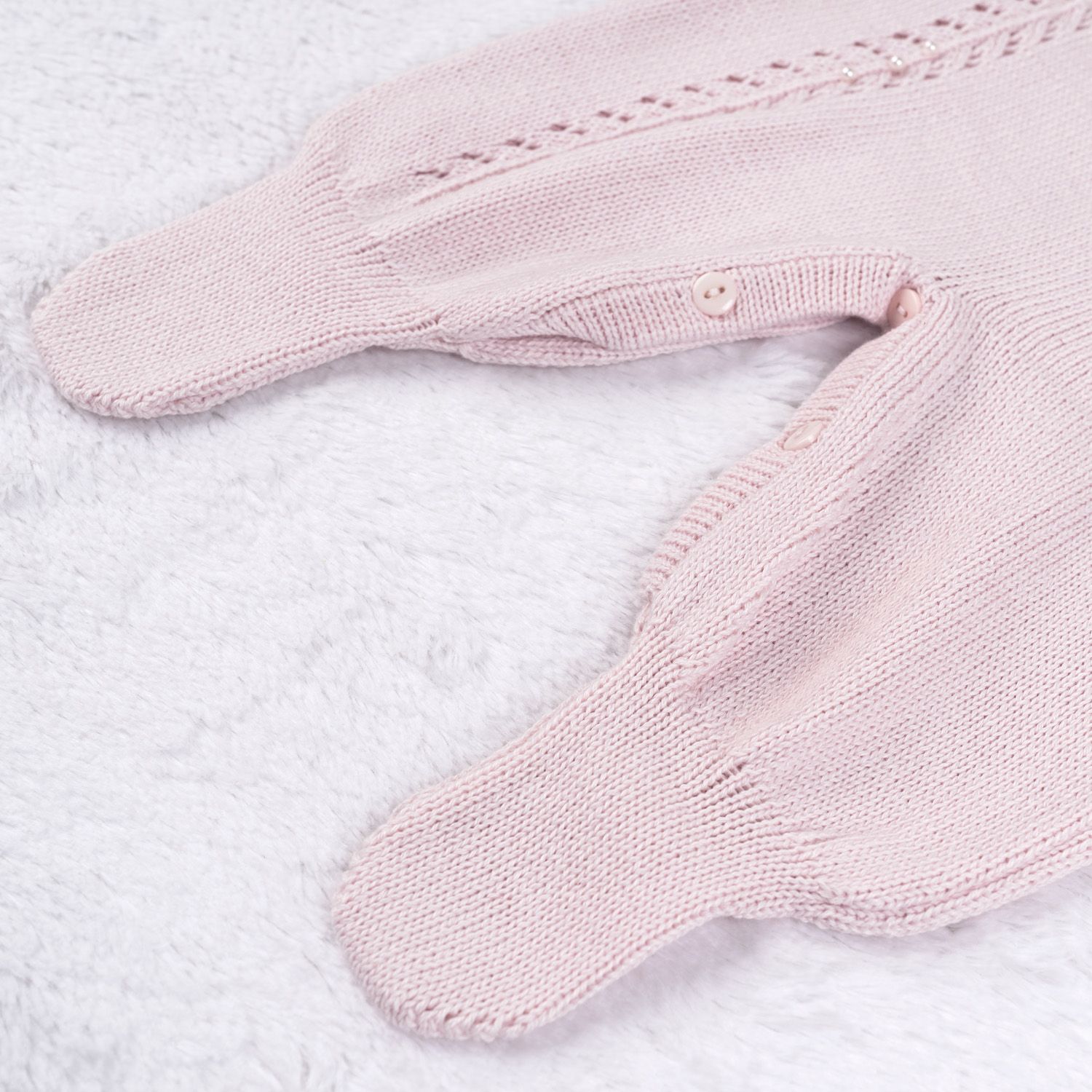 Saída Maternidade Tricot Petit Poá com Pérola Vermelho 03 Peças