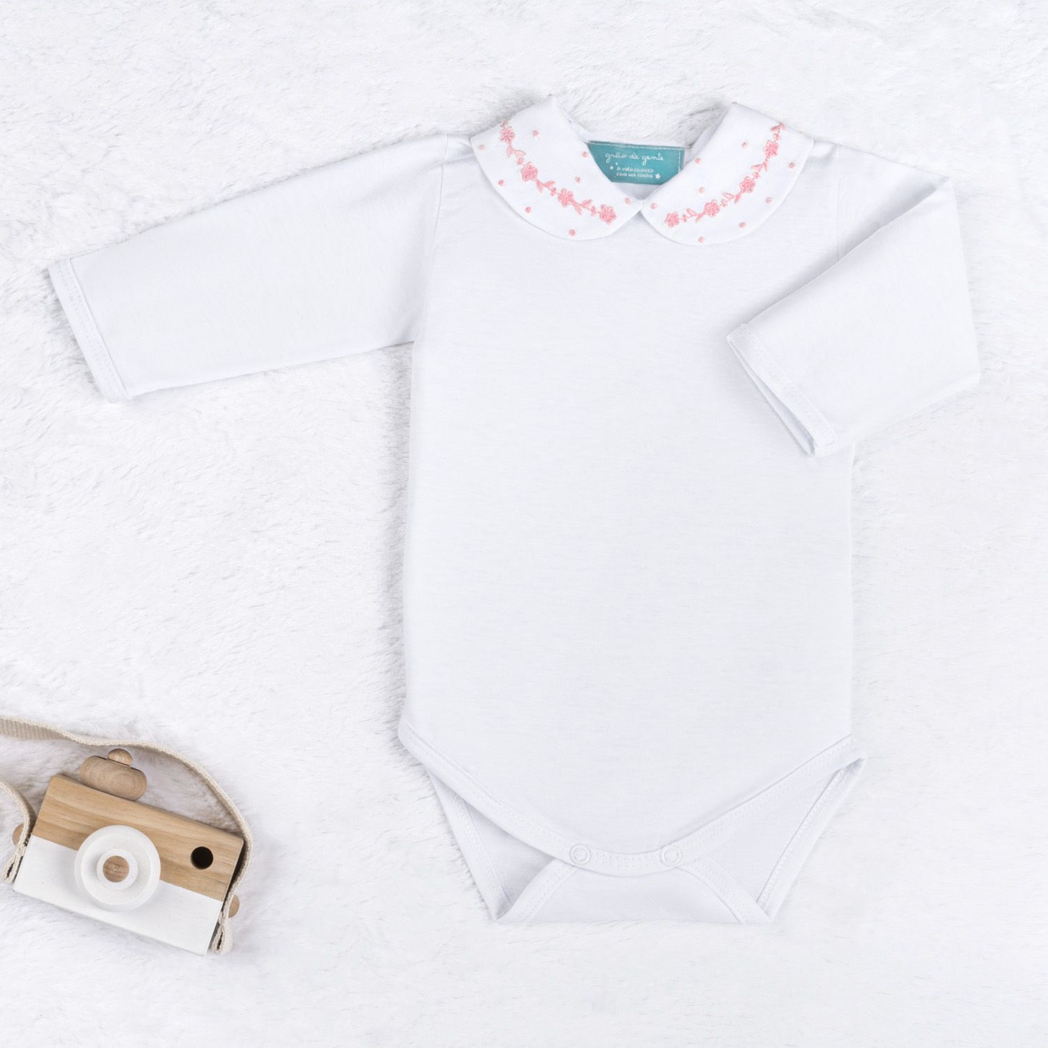 Saída Maternidade Tricot Marselha com Pérola Rosa 03 Peças