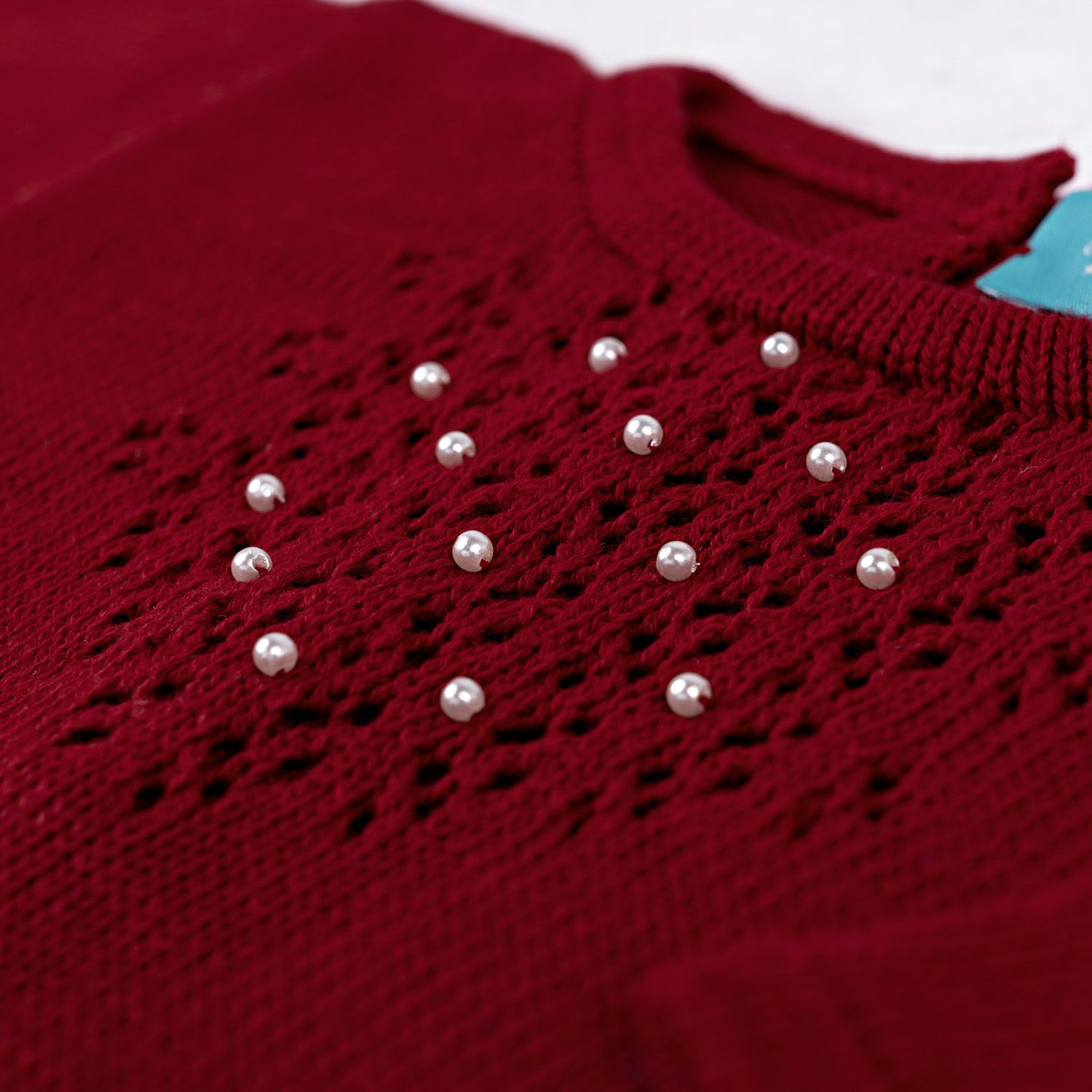 Saída Maternidade Tricot Marselha com Pérola Rosa 03 Peças