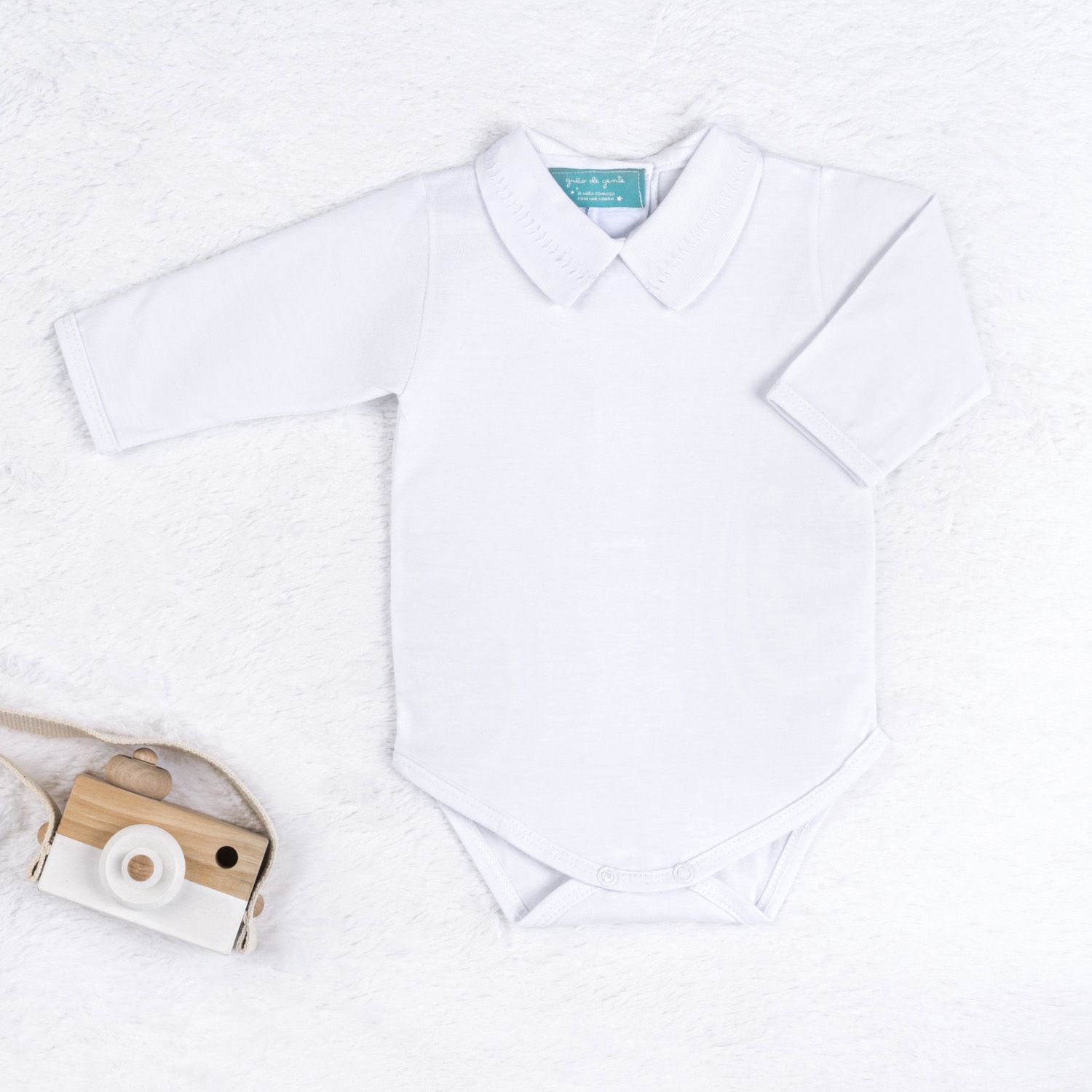 Saída Maternidade Tricot com Body Gola Americana Amarelo 03 Peças