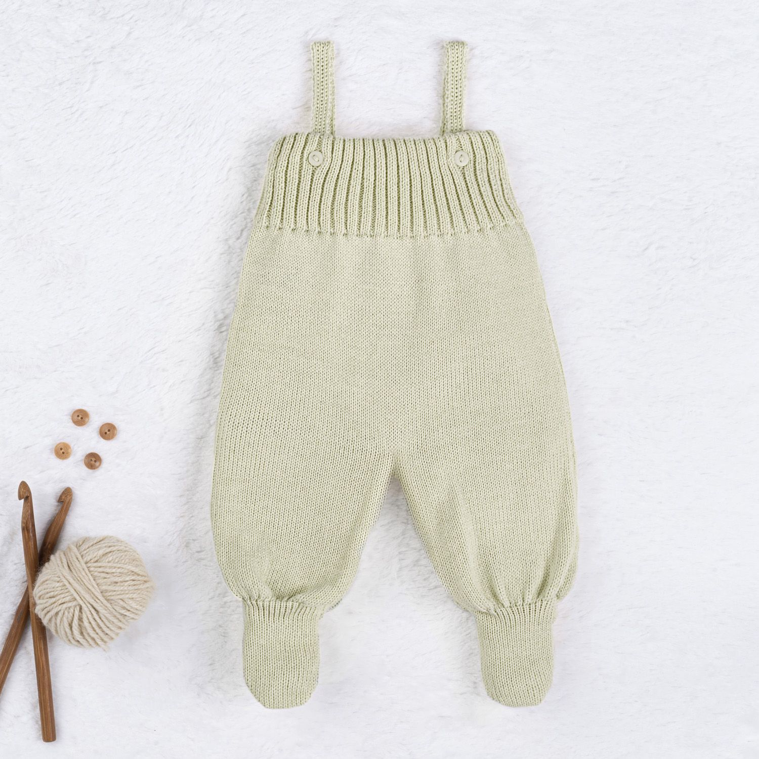 Saída Maternidade Tricot com Body Gola Americana Amarelo 03 Peças