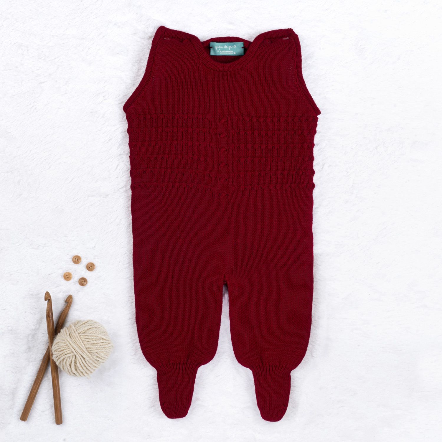 Saída Maternidade Tricot com Macacão e Body Requinte Cinza 03 Peças