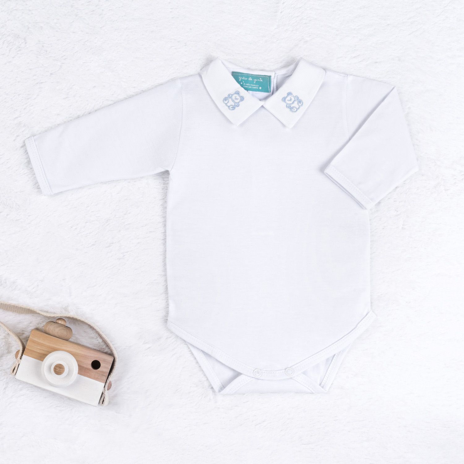 Saída Maternidade Tricot Urso Clássico Vermelho e Branco 04 Peças