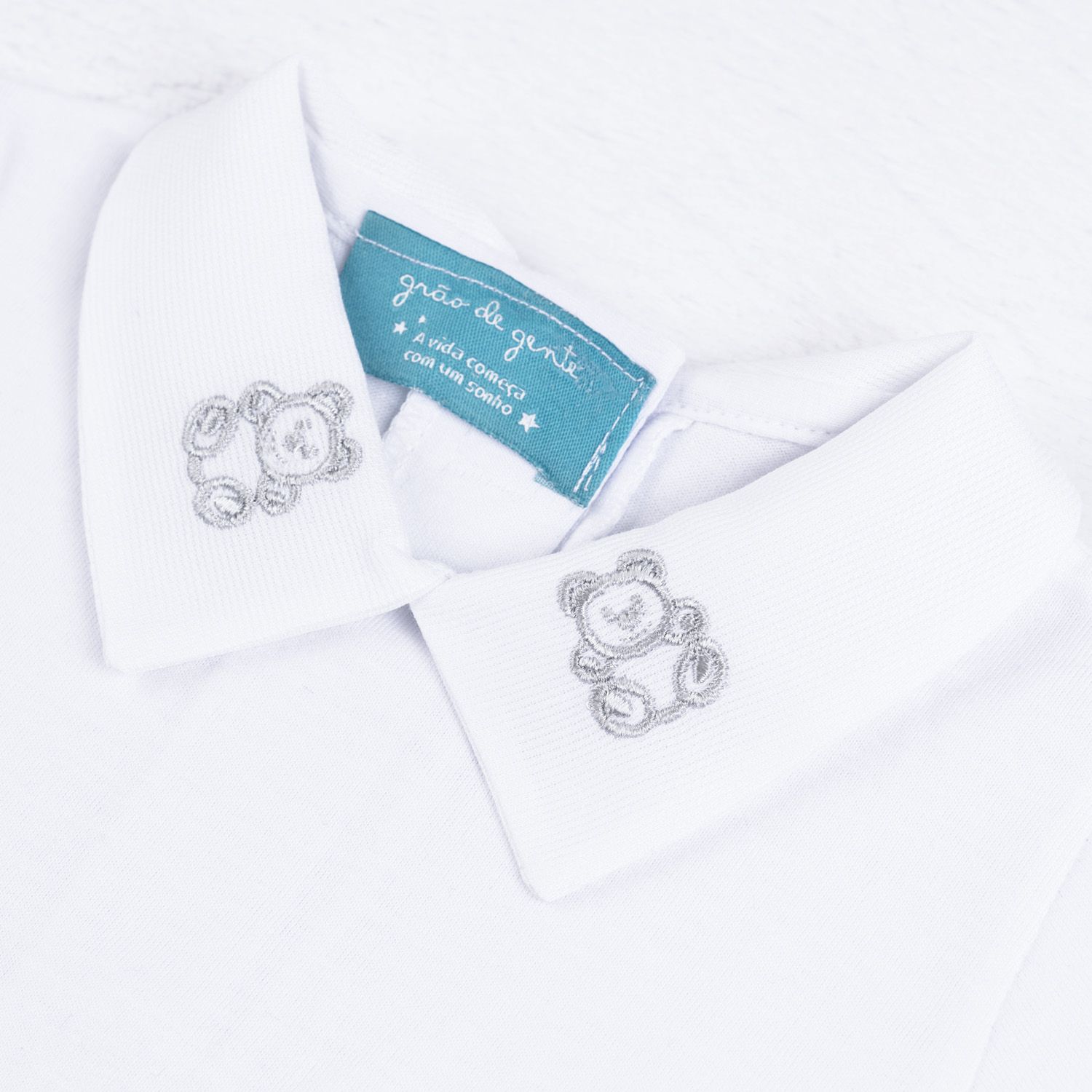 Saída Maternidade Tricot Urso Clássico Vermelho e Branco 04 Peças