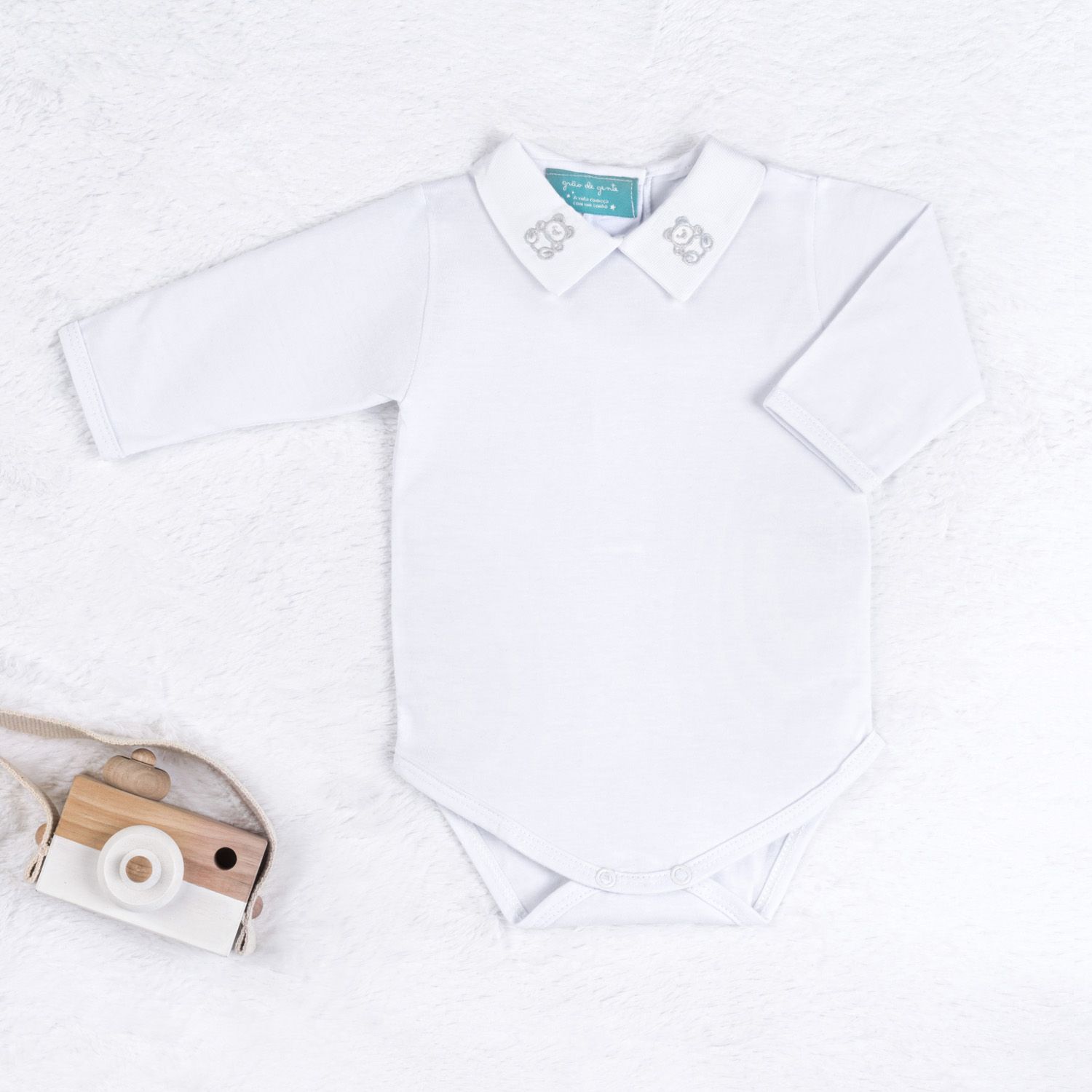 Saída Maternidade Tricot Urso Clássico Vermelho e Branco 04 Peças