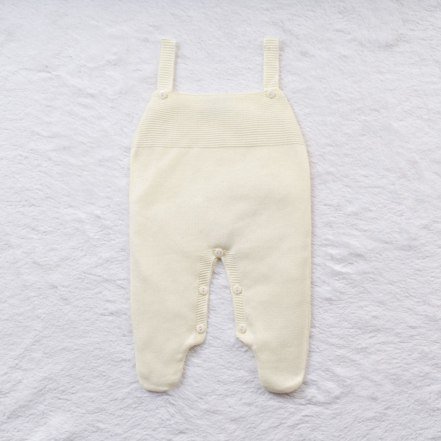 Jardineira Tricot com Botões Amarelo Tam M