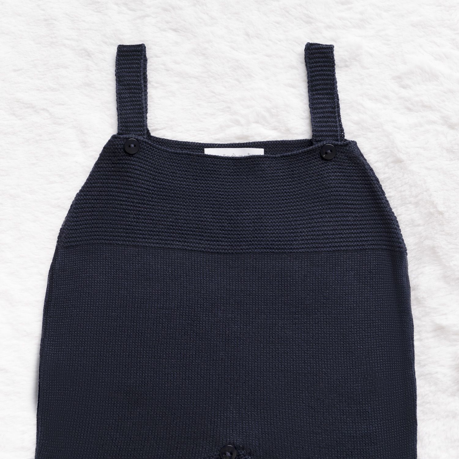 Jardineira Tricot com Botões Preto