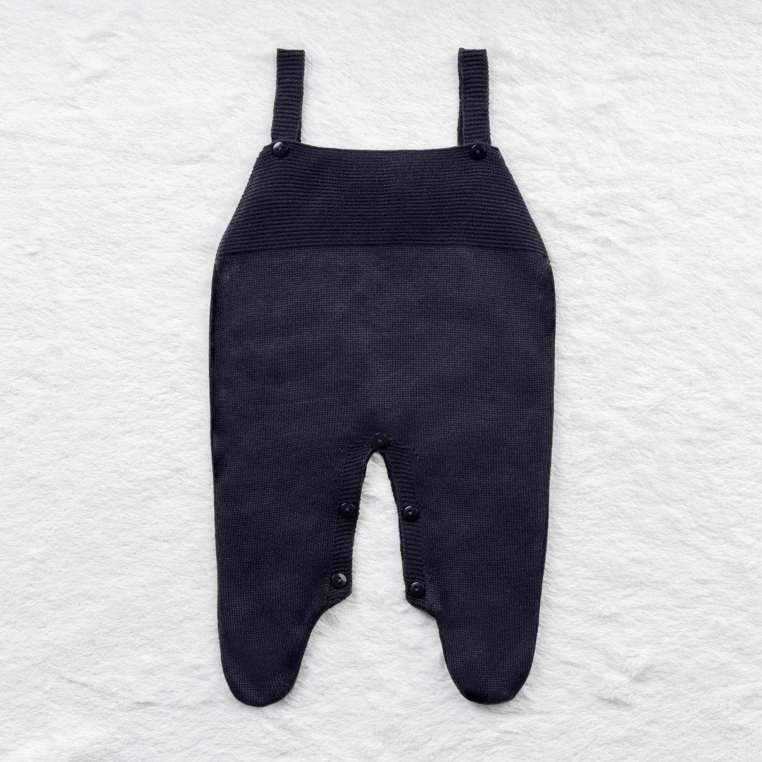 Jardineira Tricot com Botões Preto