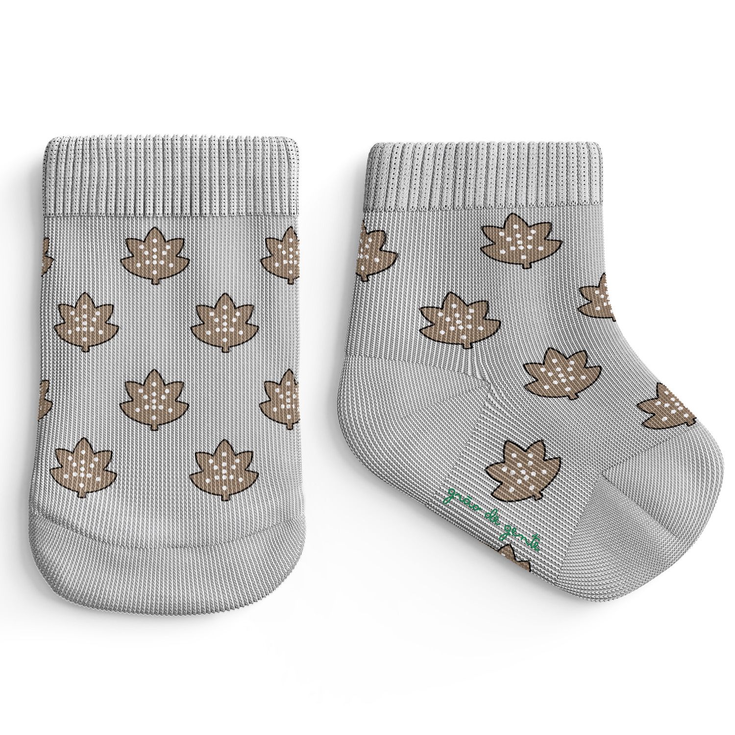 Meia Bebê Folhas de Outono Marrom