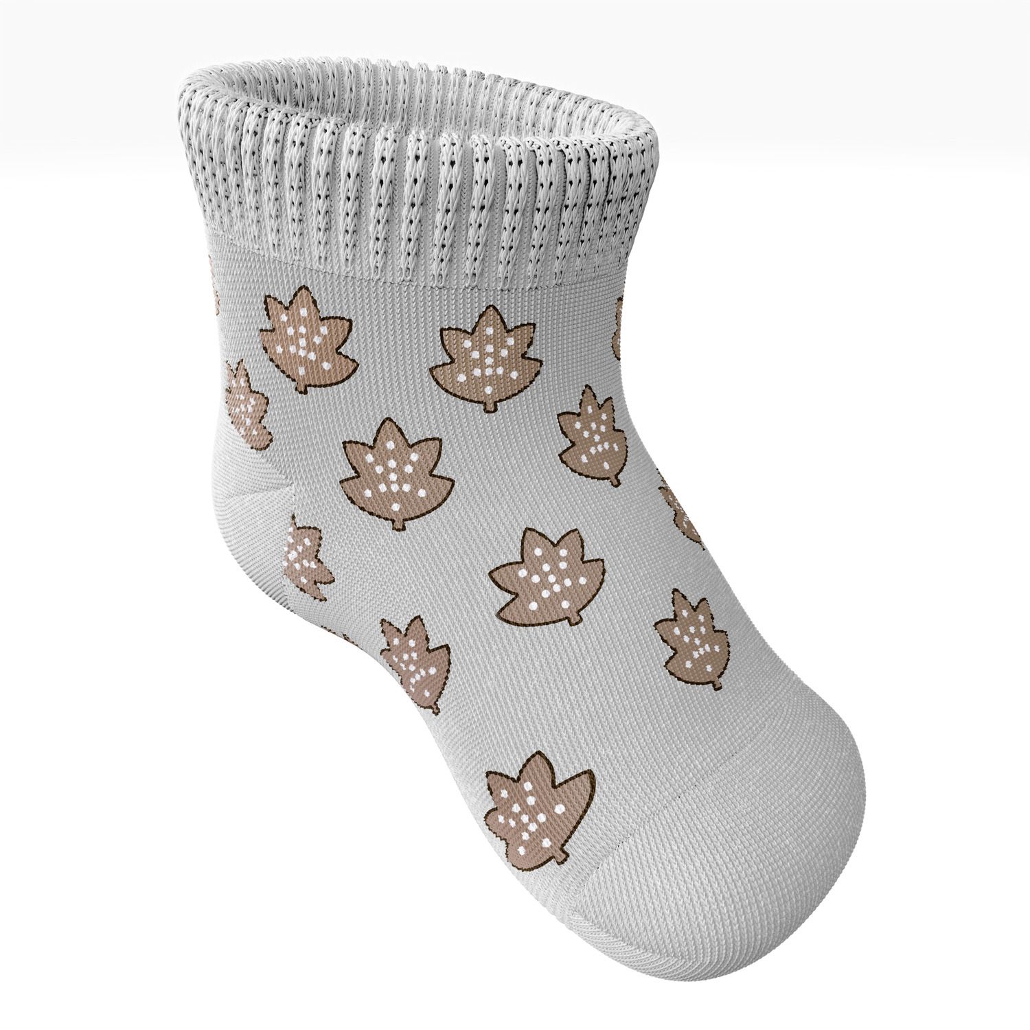 Meia Bebê Folhas de Outono Marrom