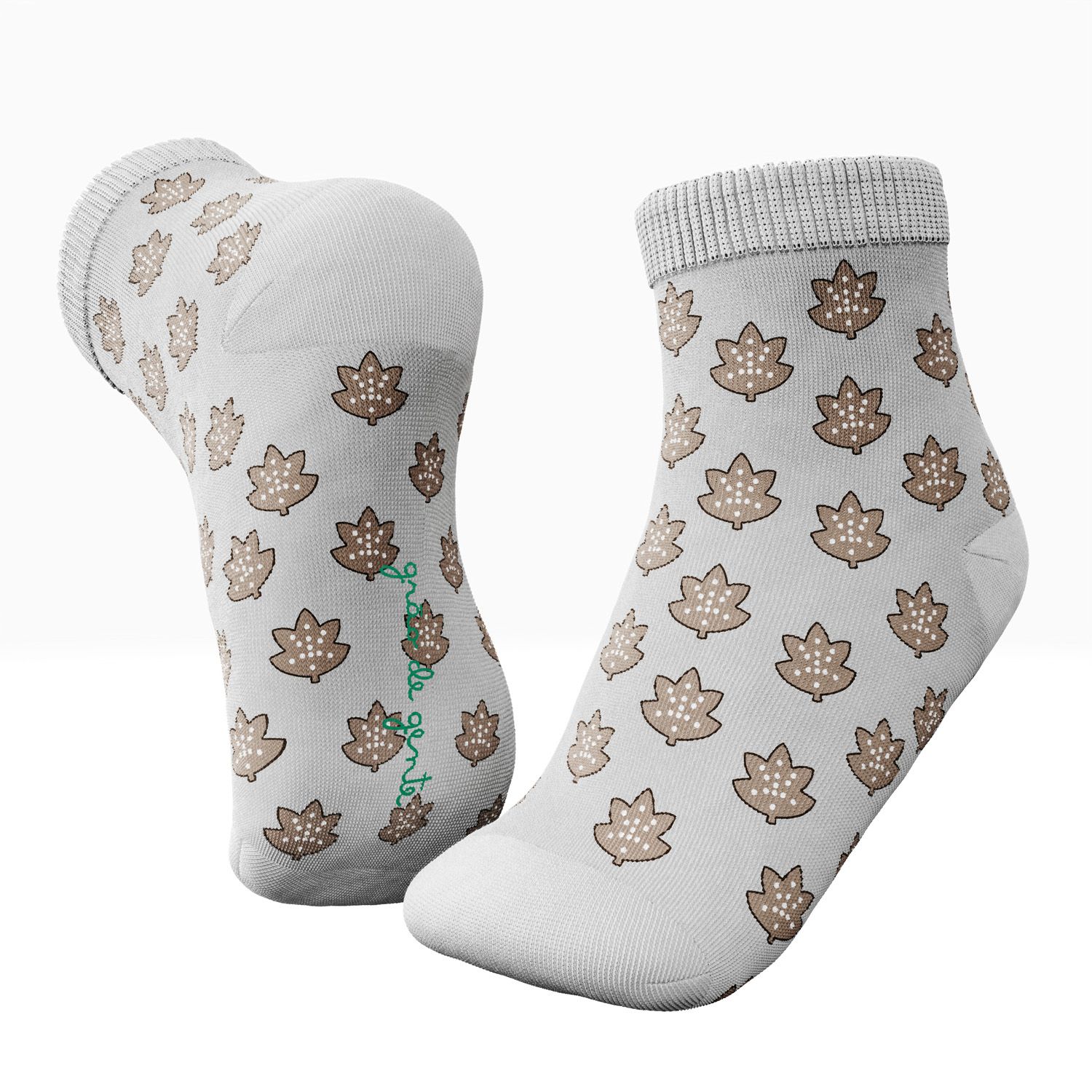 Meia Bebê Folhas de Outono Marrom