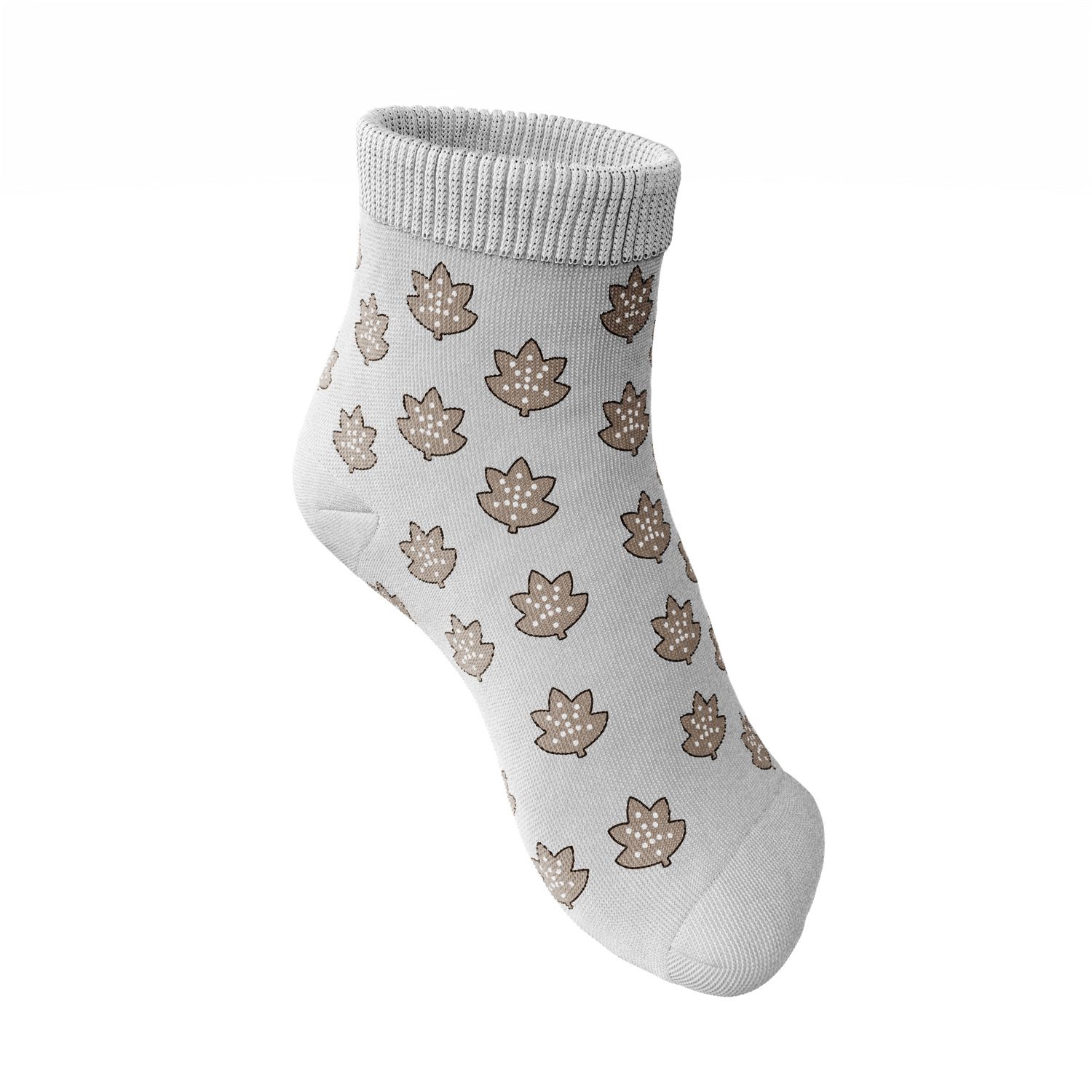 Meia Bebê Folhas de Outono Marrom
