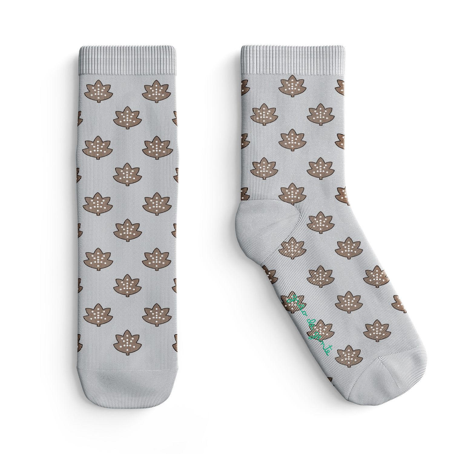 Meia Bebê Folhas de Outono Marrom