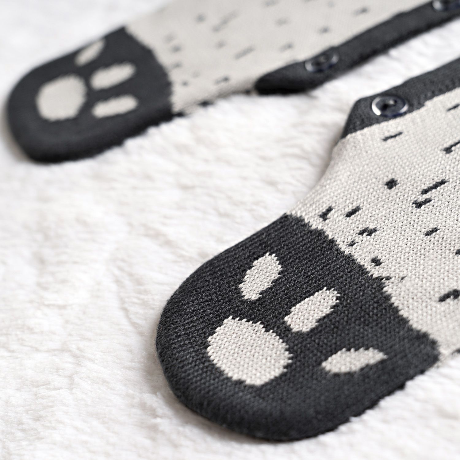 Macacão Tricot Jacquard Urso Nórdico Preto