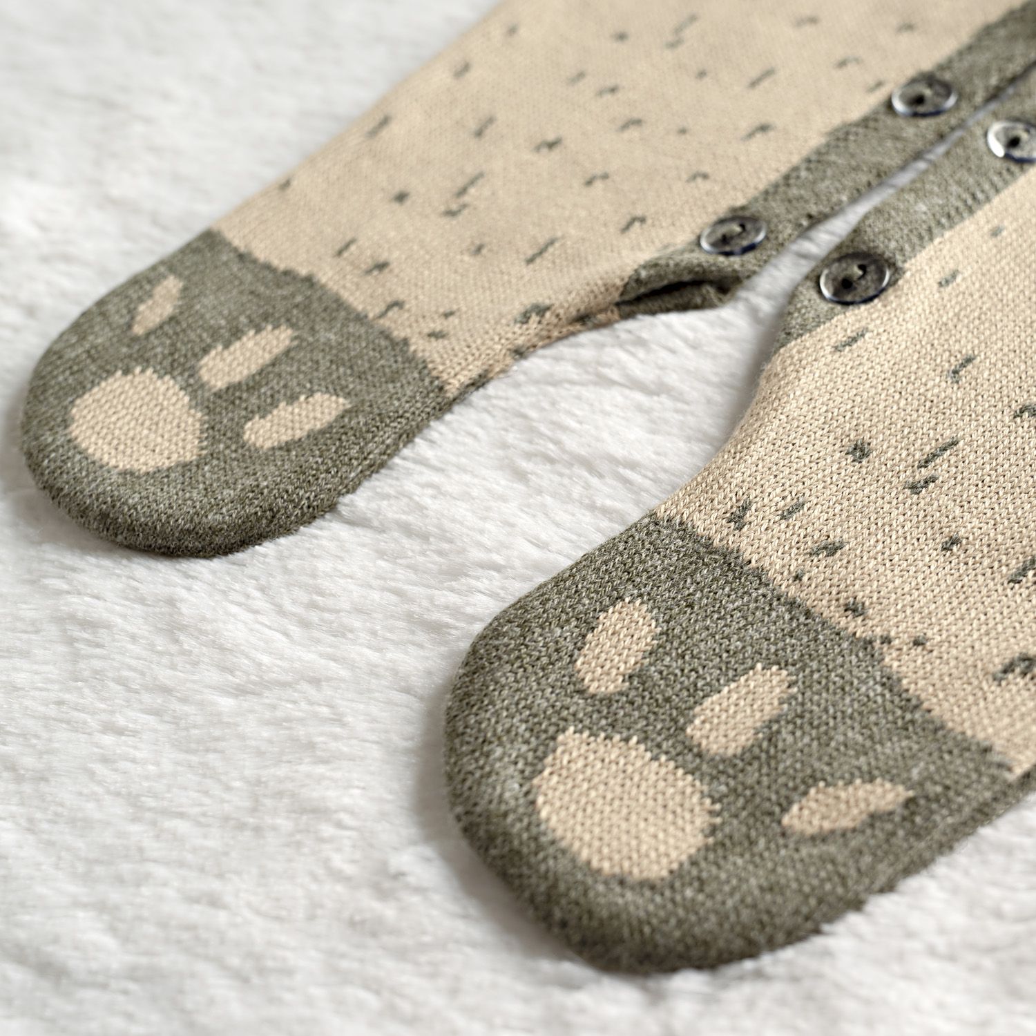 Macacão Tricot Jacquard Urso Nórdico Preto