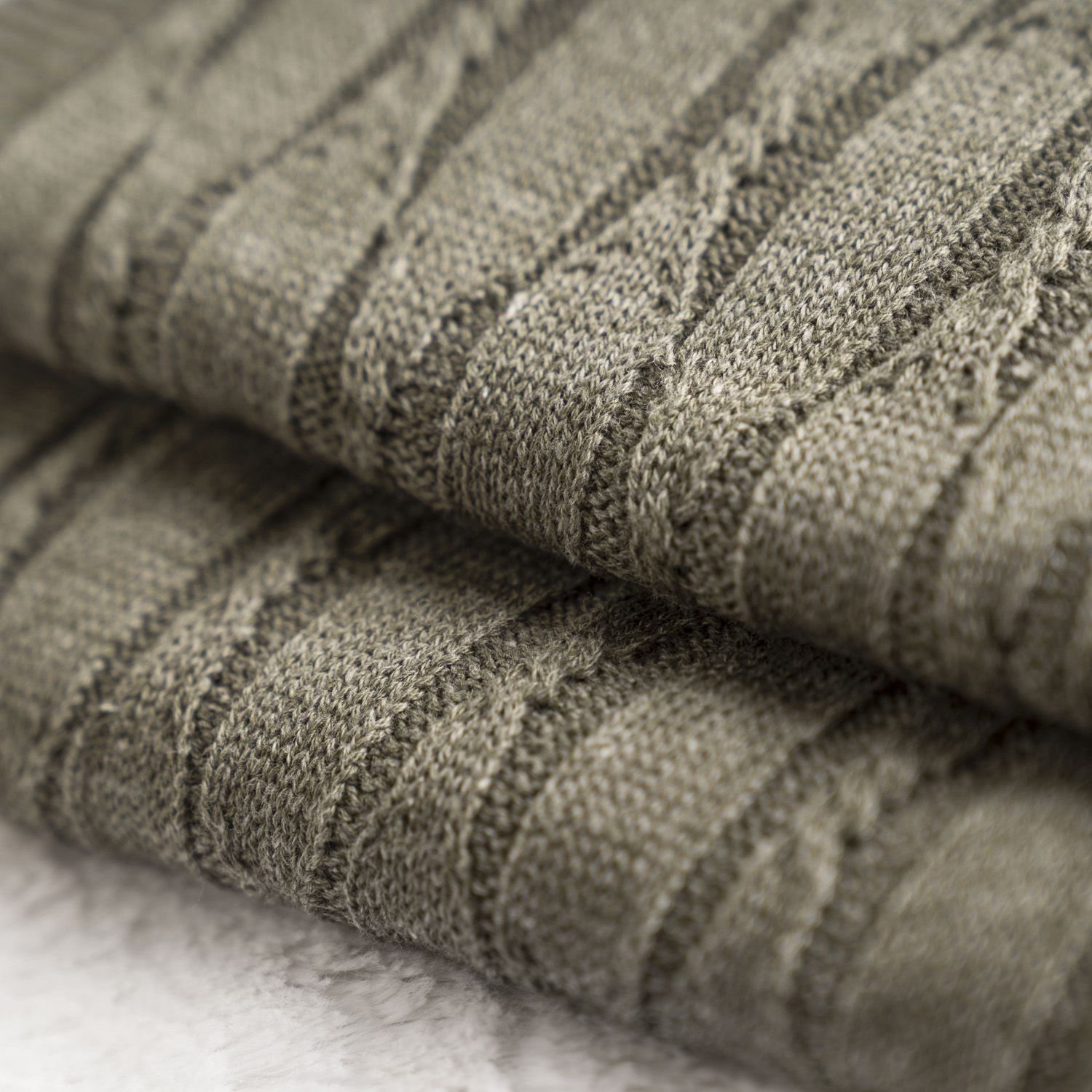 Manta Bebê Tricot Trama Aram Verde Musgo 80cm