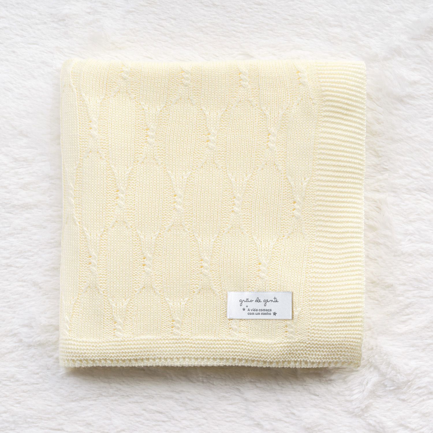 Manta Bebê Tricot Trama Aram Verde Musgo 80cm