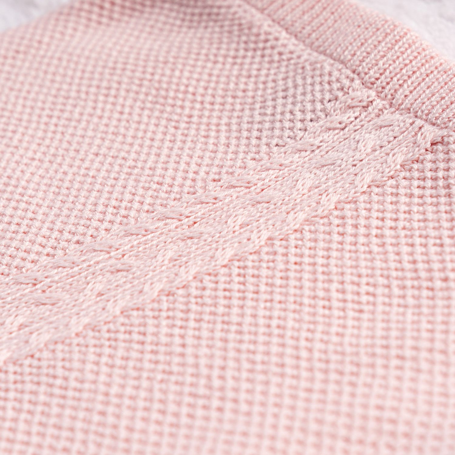 Calça Bebê Tricot Trança Rosa