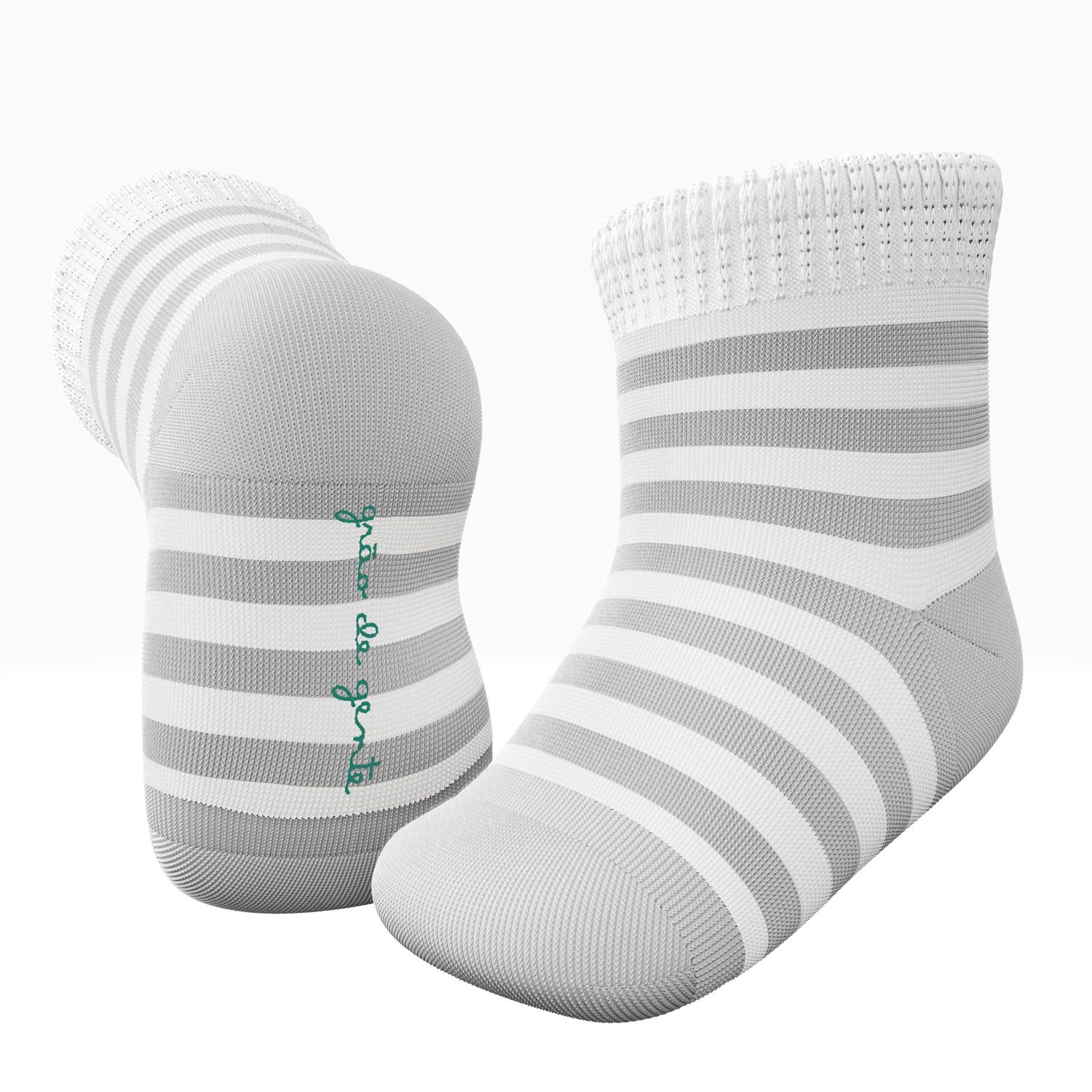 Kit Meia Bebê Listras e Pinguim 2 Pares