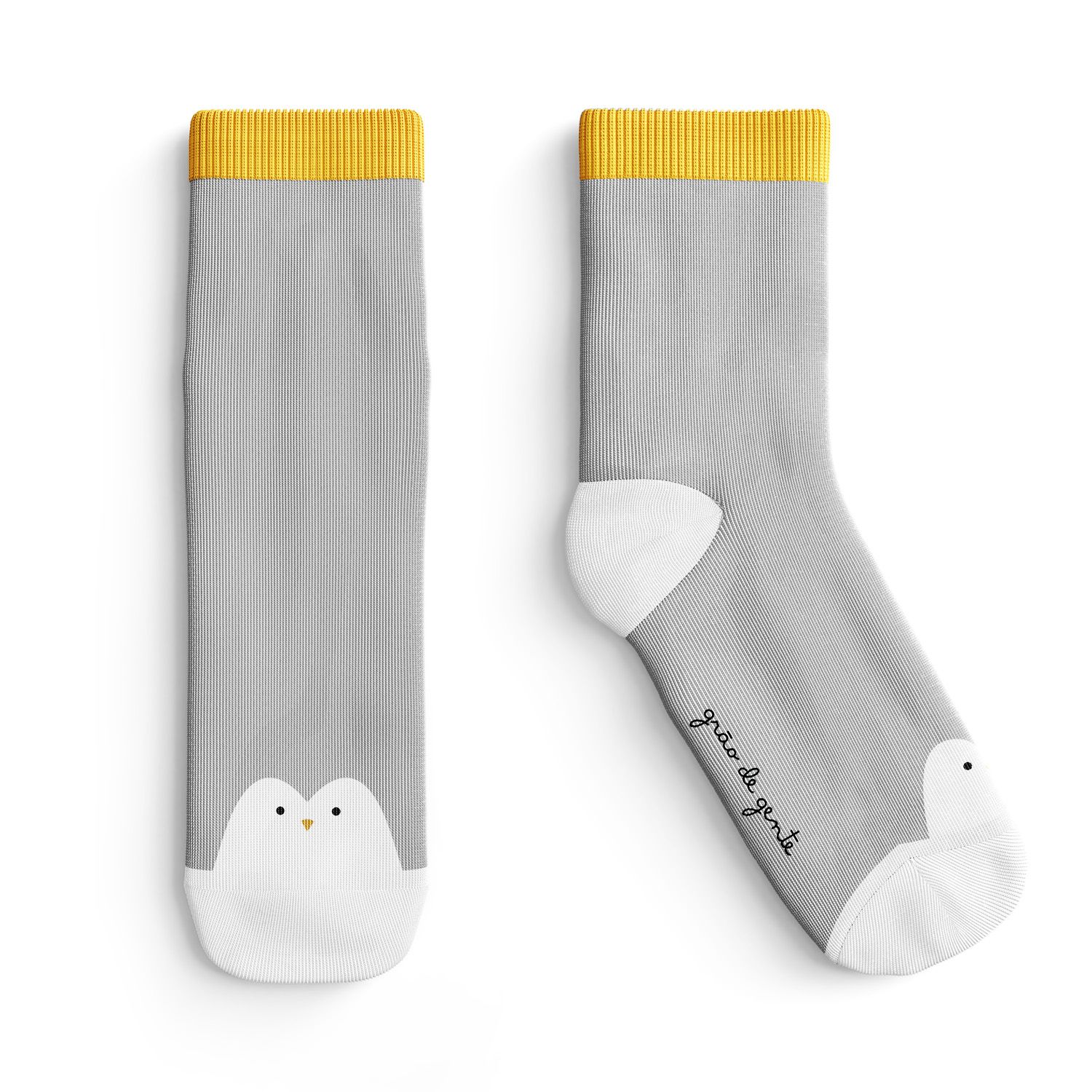 Kit Meia Bebê Listras e Pinguim 2 Pares