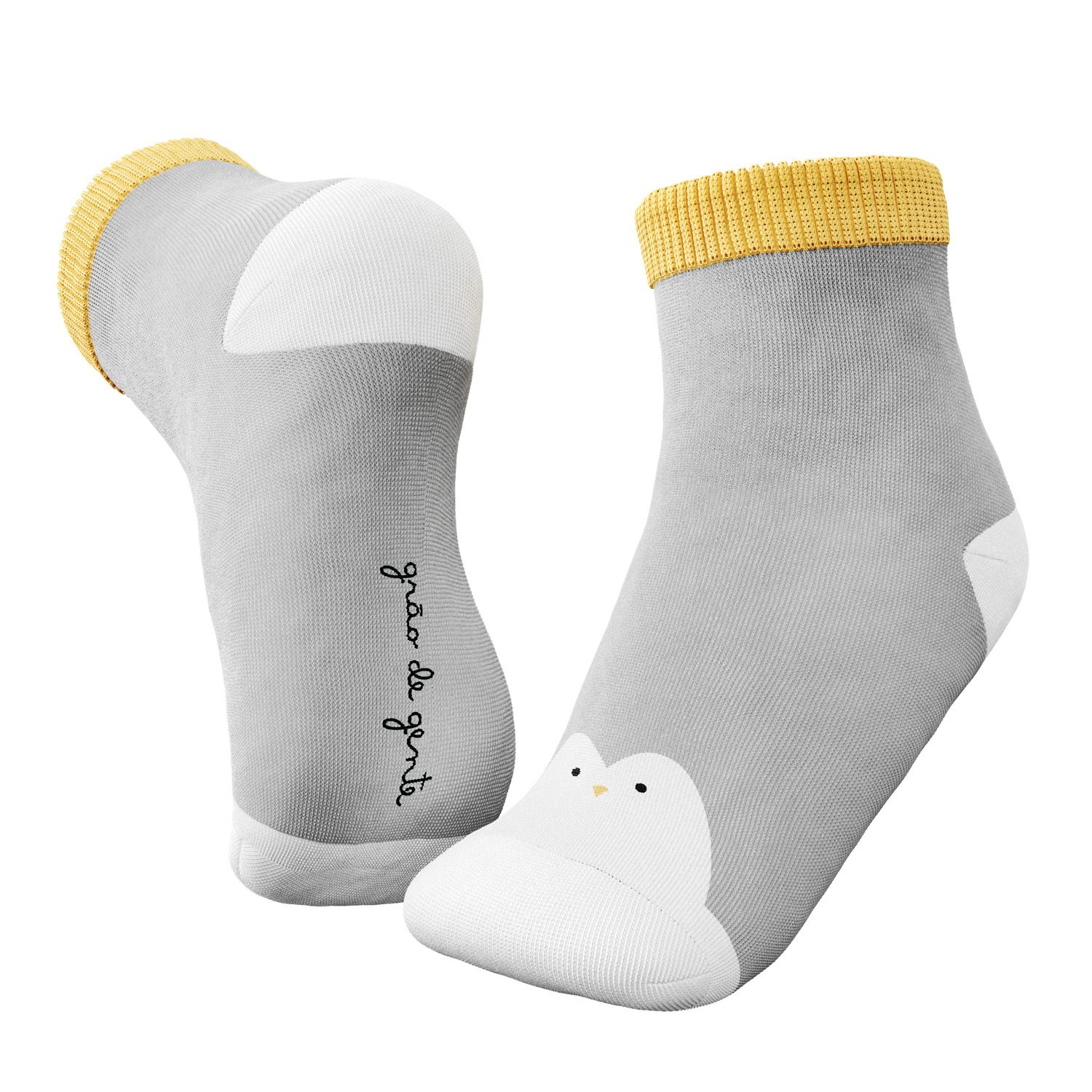 Kit Meia Bebê Listras e Pinguim 2 Pares