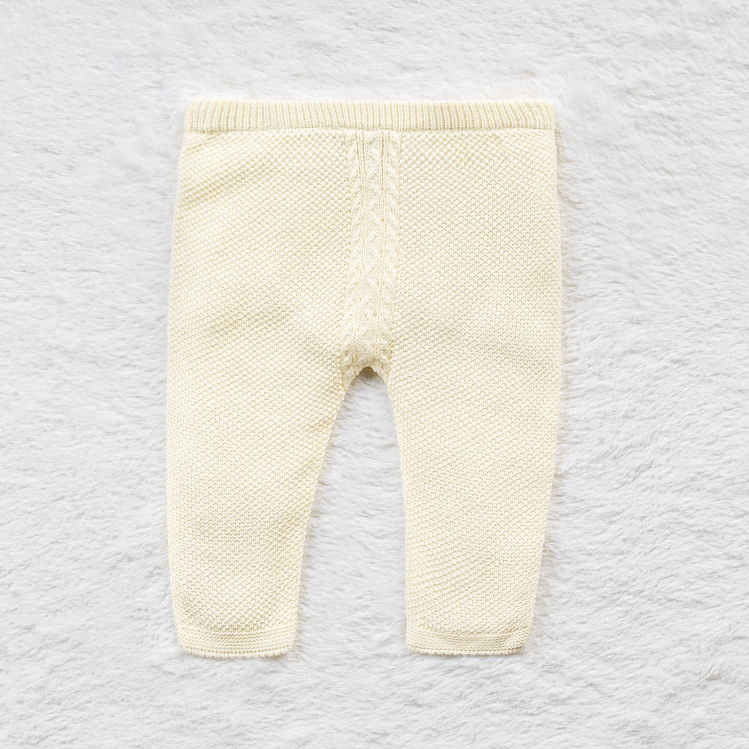 Calça Bebê Tricot Trança Rosa