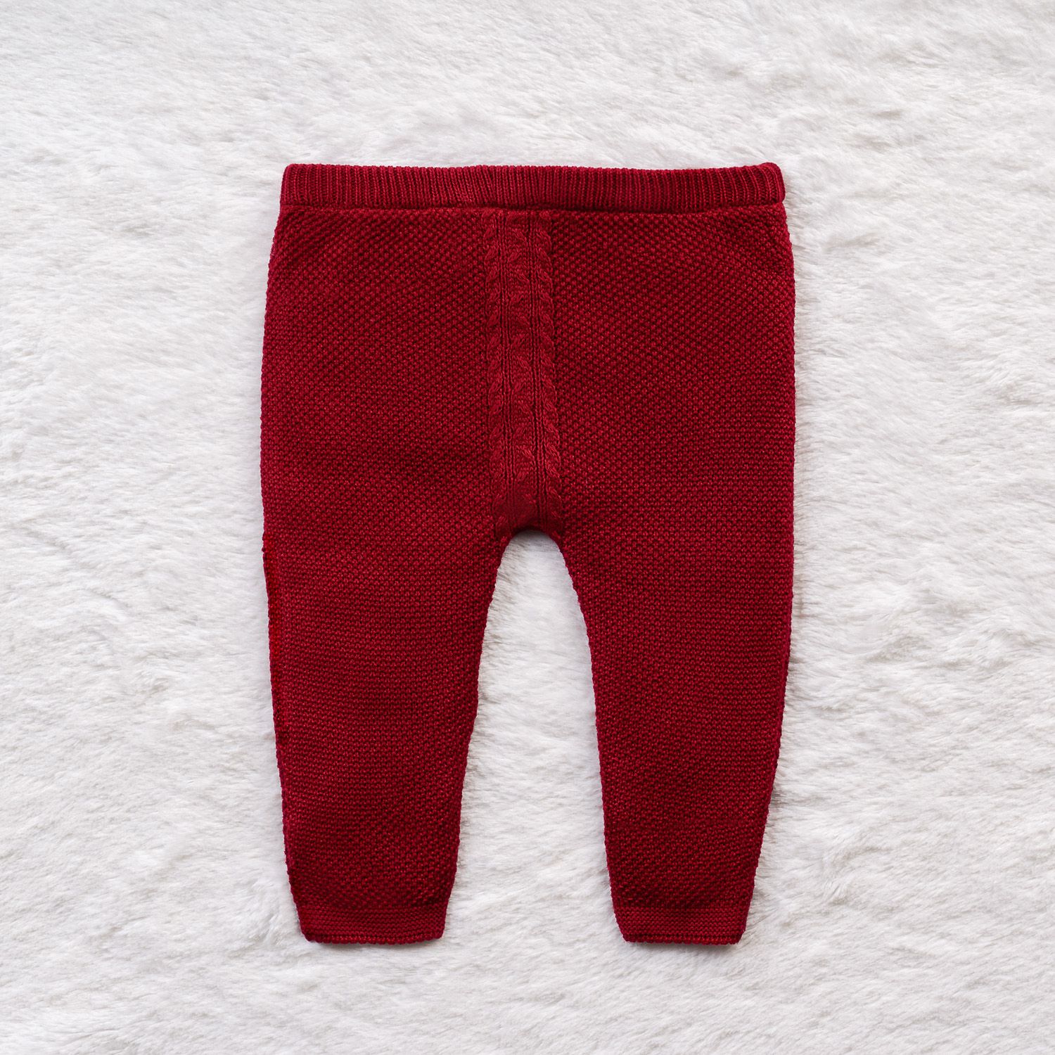 Calça Bebê Tricot Trança Rosa