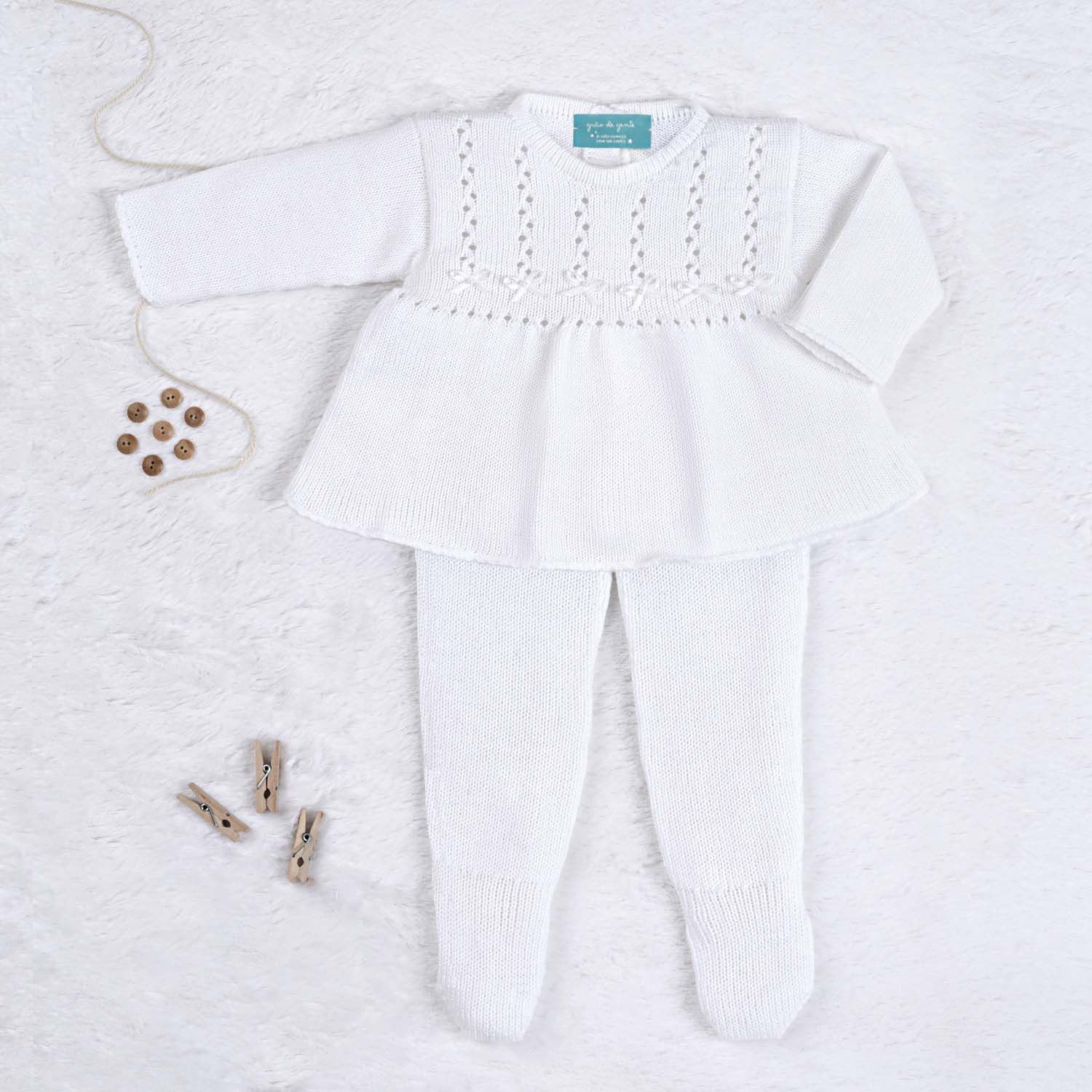 Vestido Tricot Principessa com Pérolas Rosa