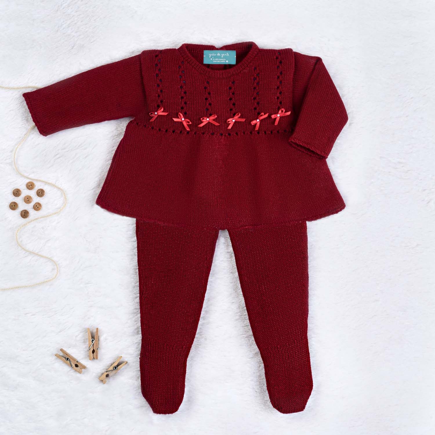 Vestido Tricot Principessa com Pérolas Rosa