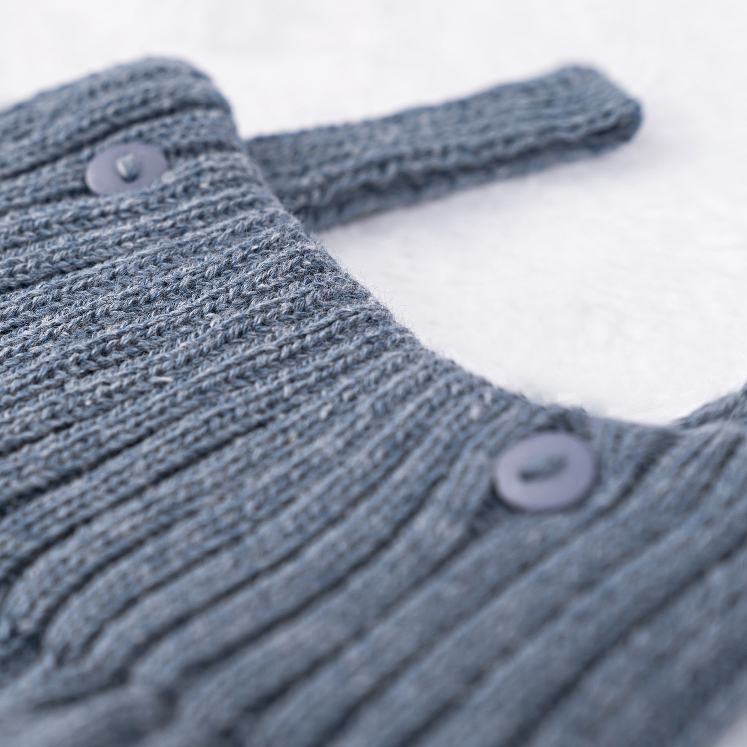 Jardineira Tricot Canelado com Botões Amarelo