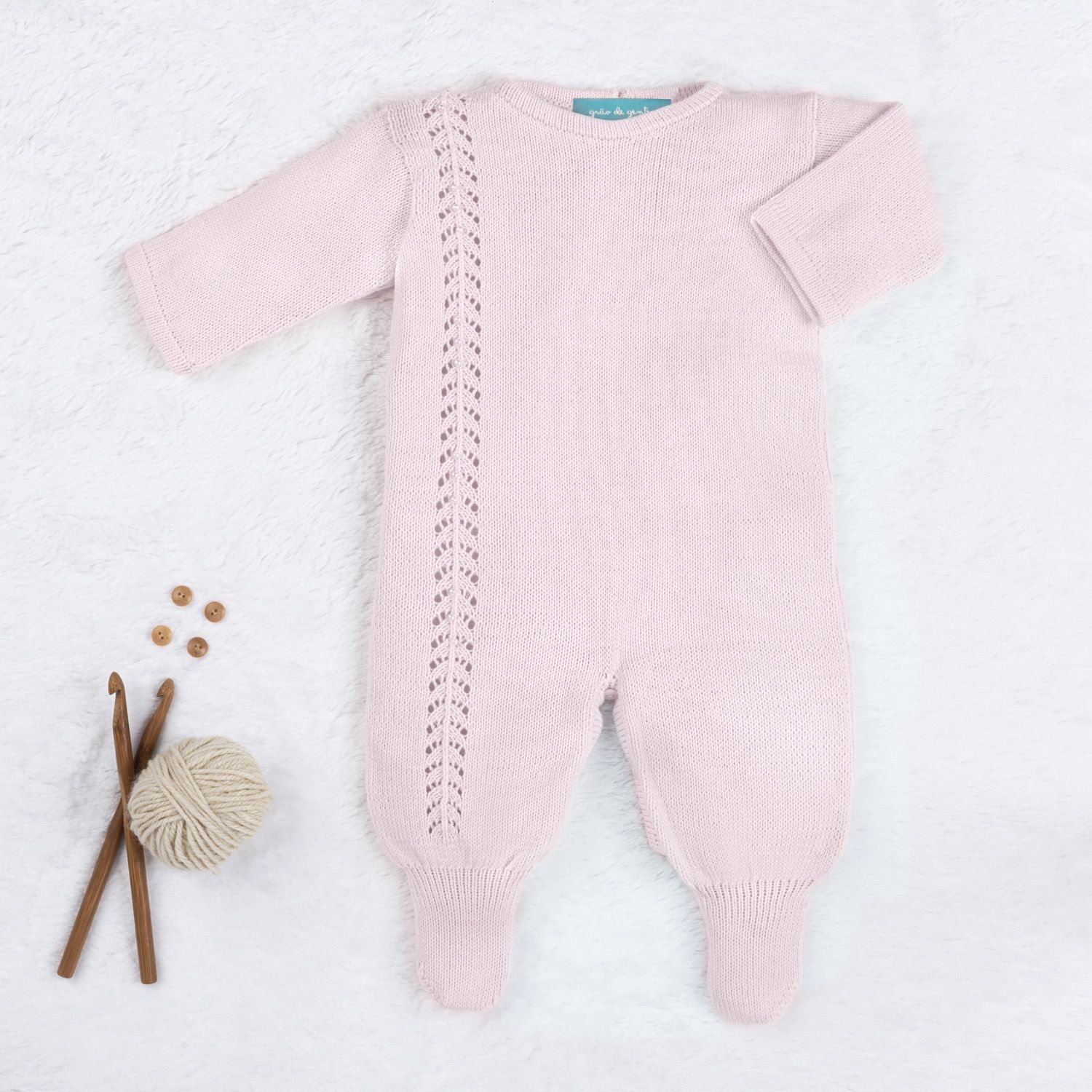 Macacão Tricot Espinha de Peixe com Pérola Amarelo