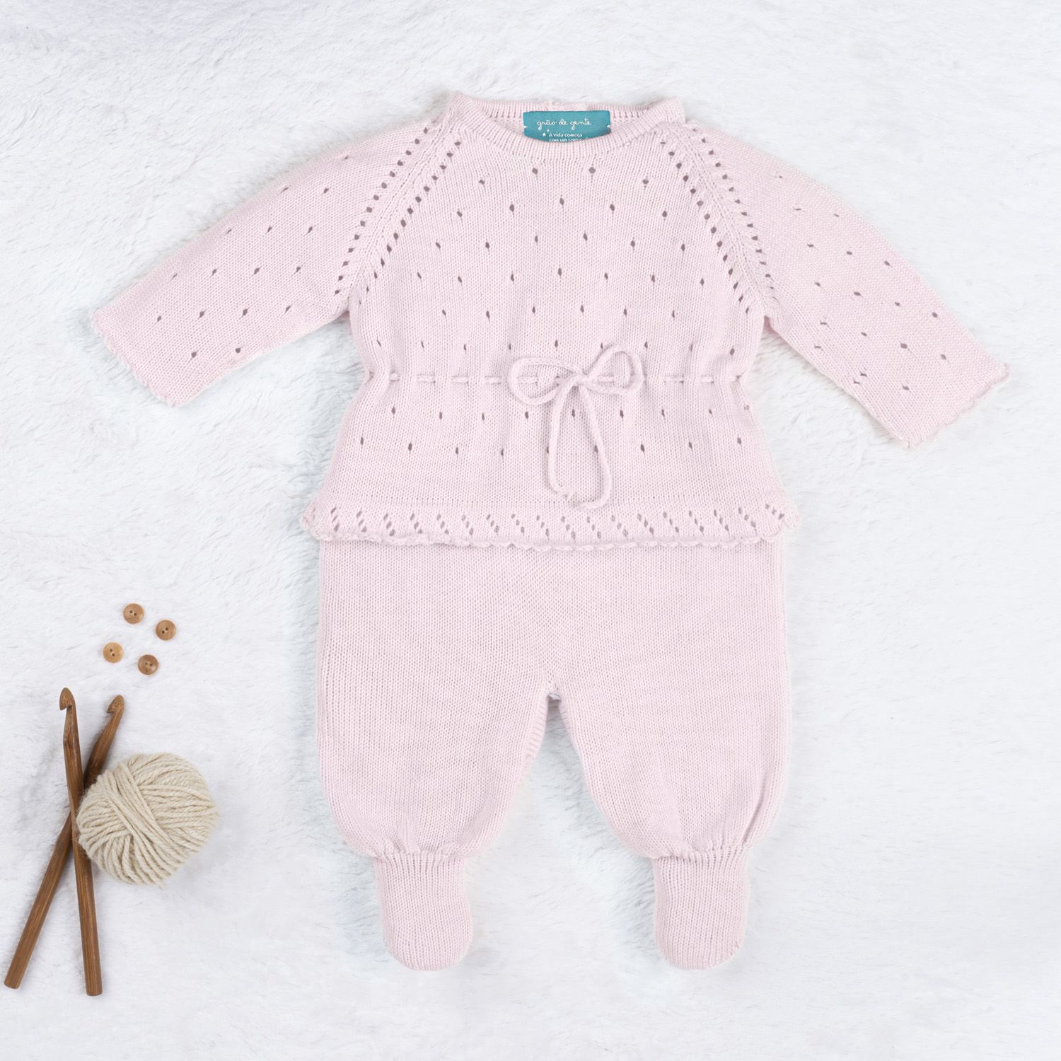 Macacão Tricot Camélia Rosa