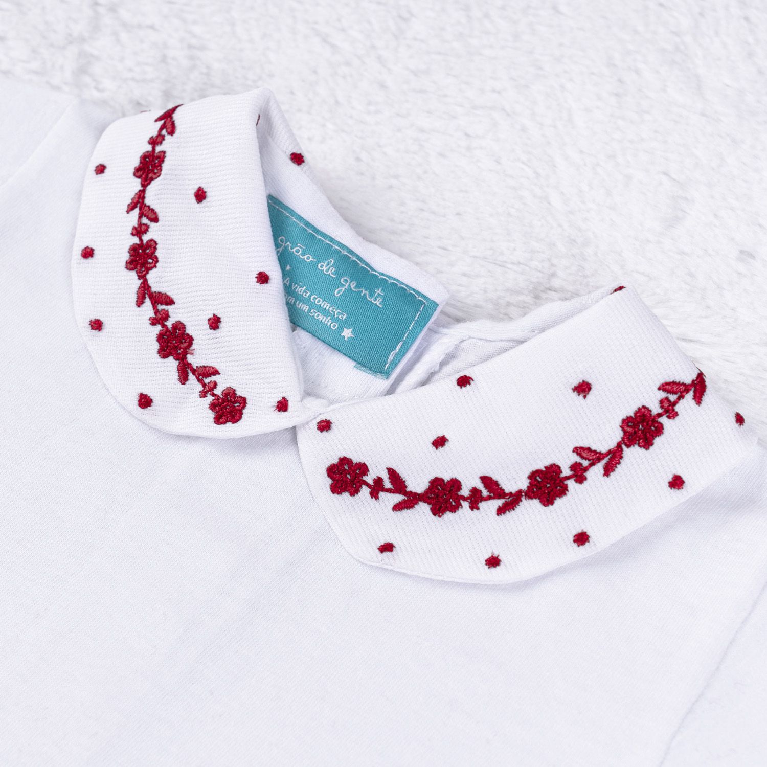 Body Manga Longa Bordado Marselha Rosa