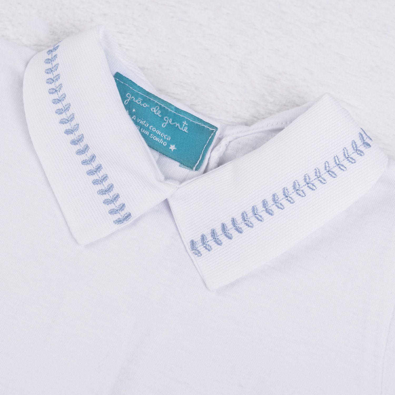 Body Manga Longa Bordado Gola Americana Amarelo