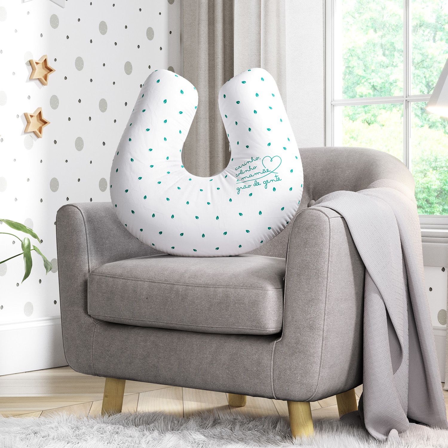 Almofada Amamentação Carinho, Colinho e Mamãe