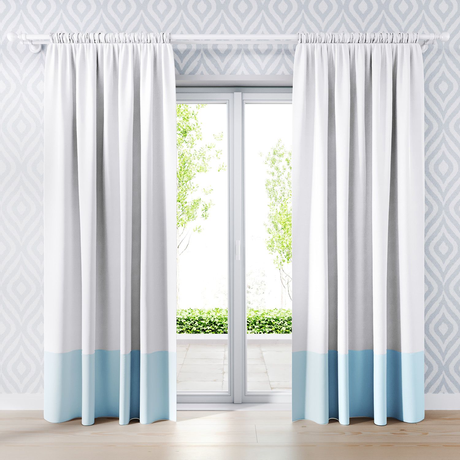 Cortina Branca Barra Bege