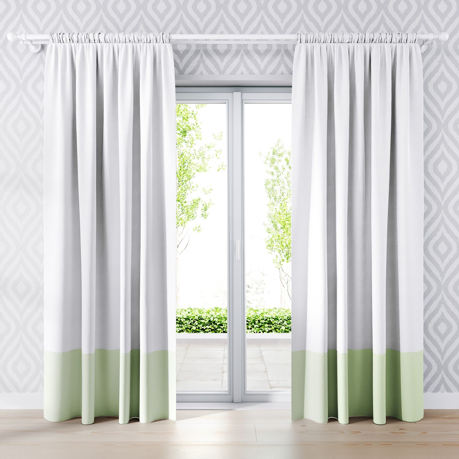 Cortina Branca Barra Bege