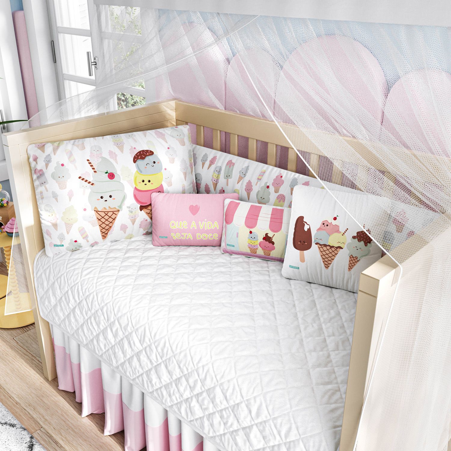 Kit Berço Trança Sorvetinho Colorê