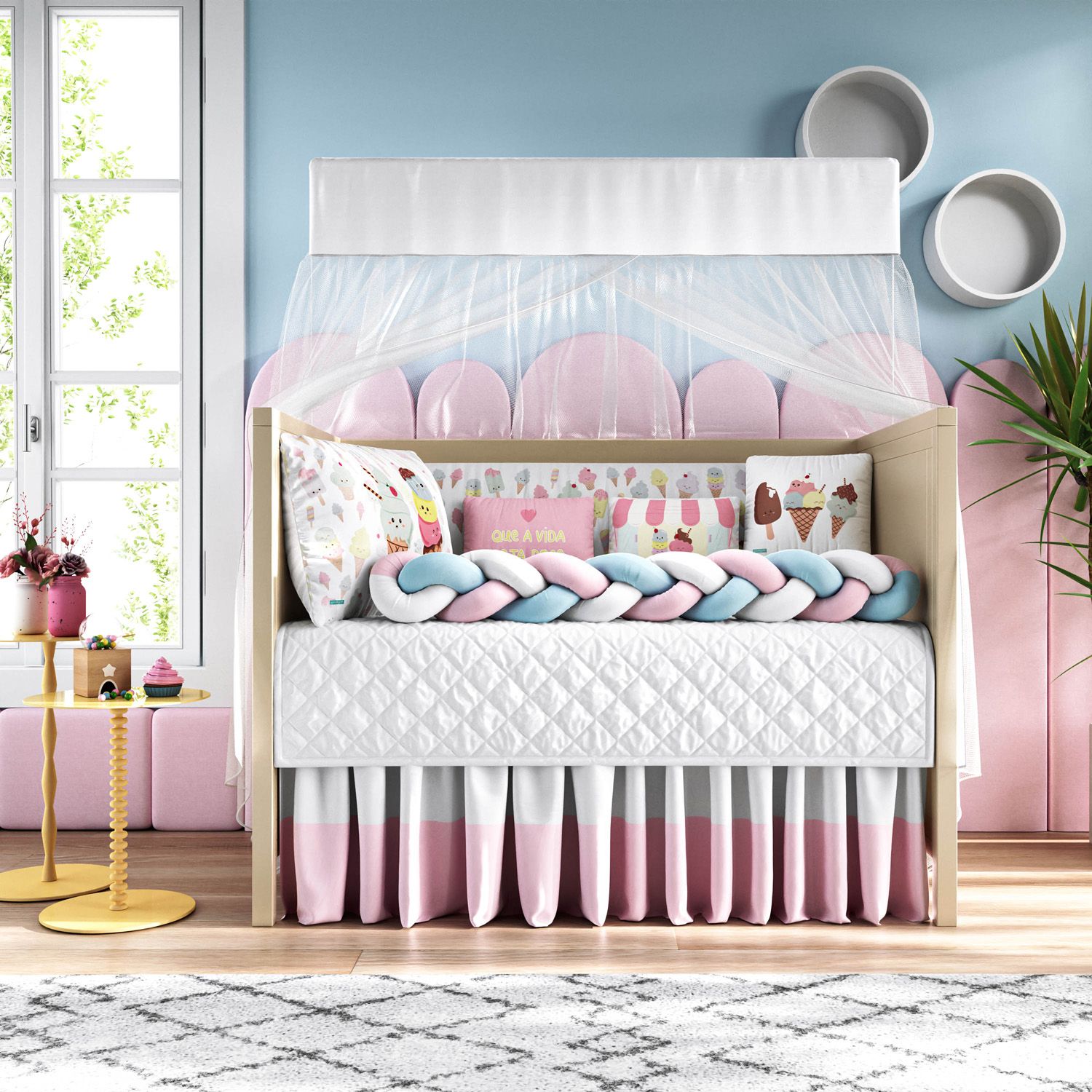 Kit Berço Trança Sorvetinho Colorê