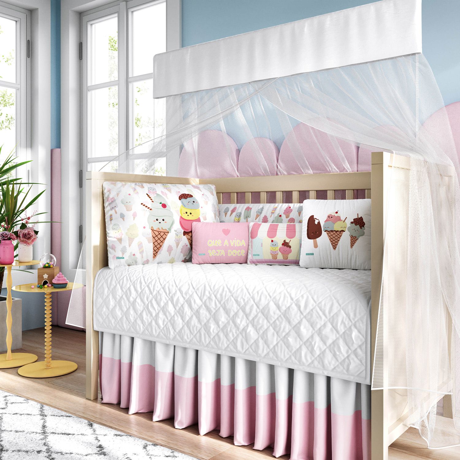 Kit Berço Trança Sorvetinho Colorê