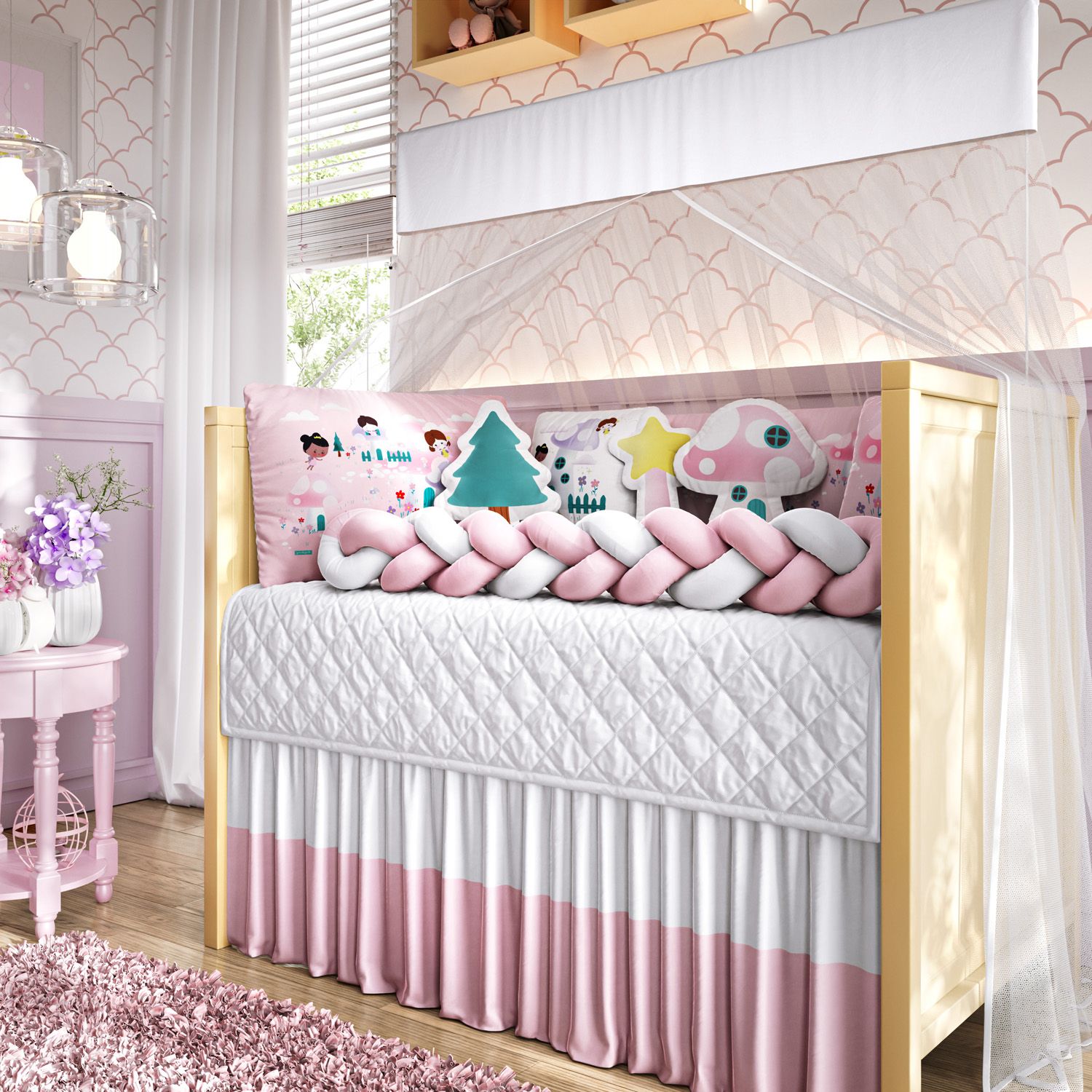 Kit Berço Trança Reino das Fadas