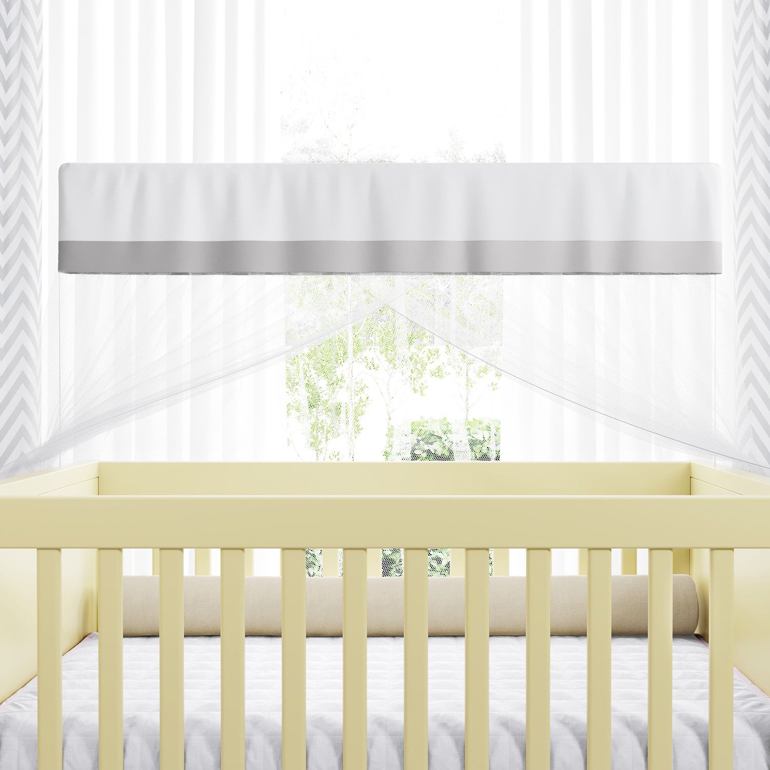 Kit Berço Trança Elefantinho Poá Cinza