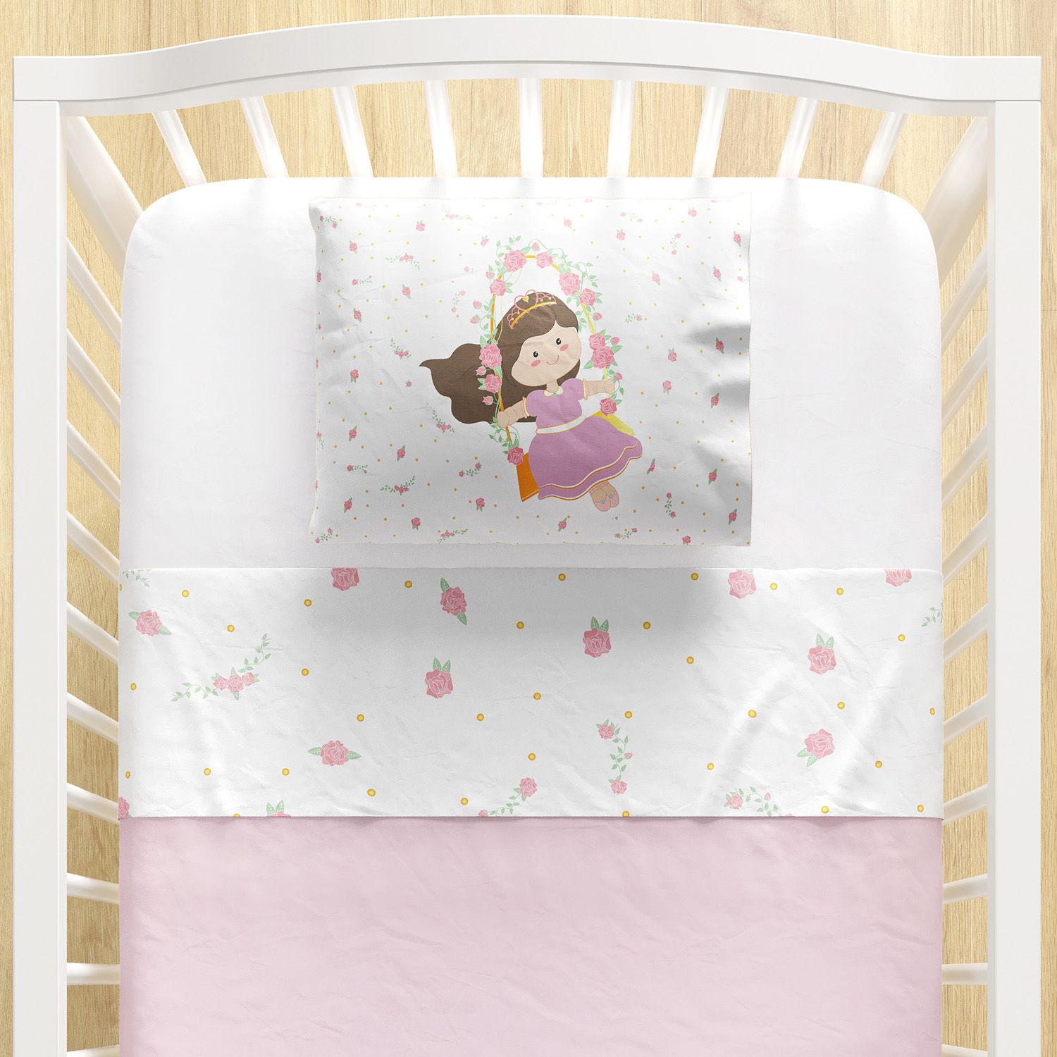 Jogo de Lençol Berço Princesinha Esther 3 peças